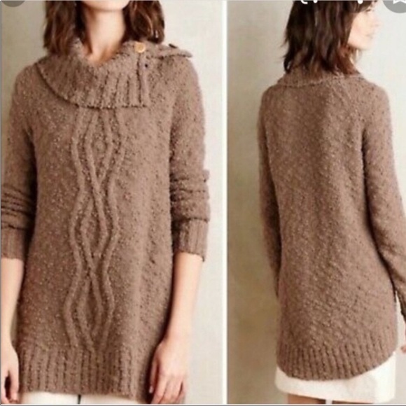 Anthropologie Moth Chunky Knit Cowlneck Sweater - Picture 3 of 8